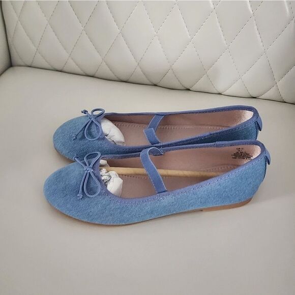 H&M Kids Girls Blue Denim Flats - Picture 3 of 5